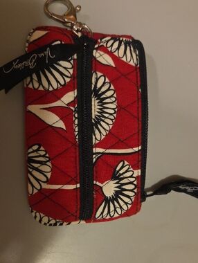Vera Bradley Red Floral Quilted Wristlet Key Clip